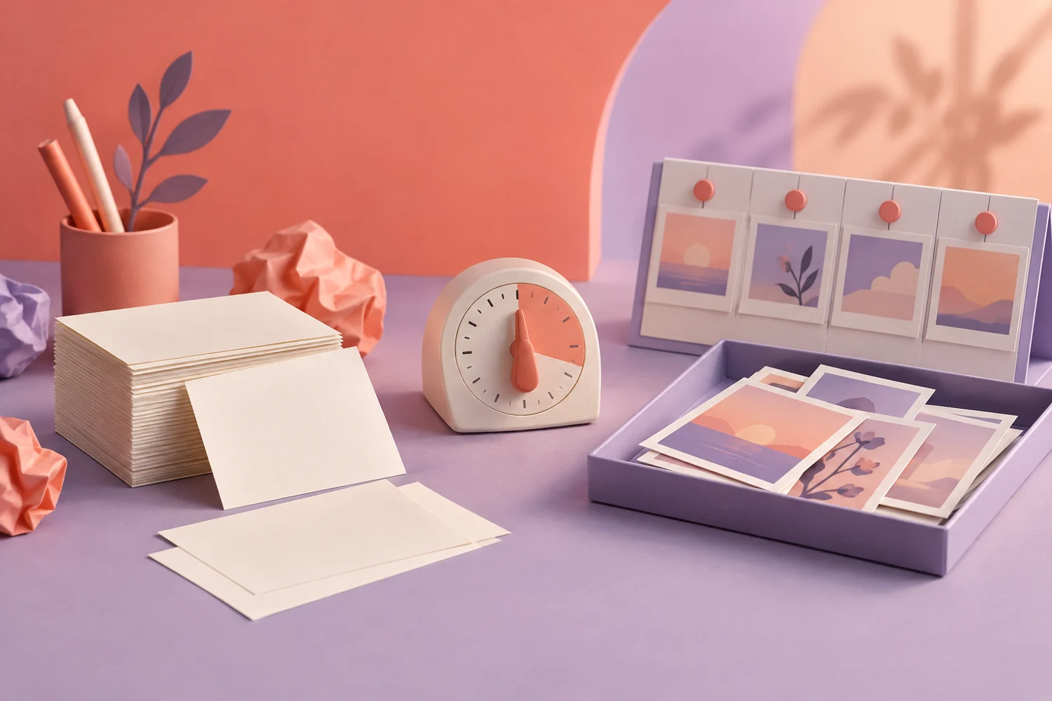 主題情境插畫：每週社群貼文批次製作流程：把寫稿、核稿與排程拆開